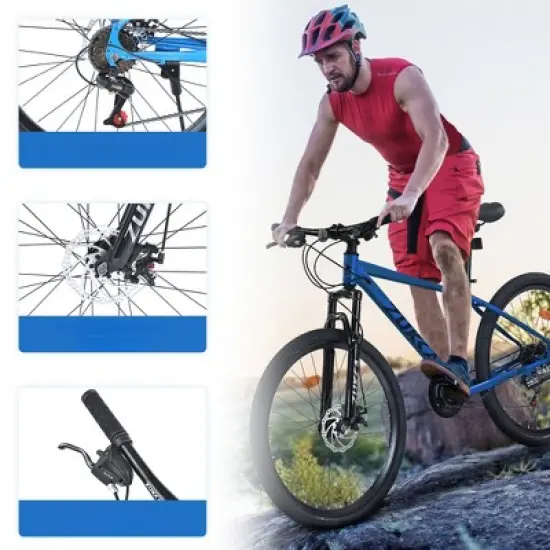 INFURNIC Bicycles, 26 Inch Mountain Bike, MTB with Suspension Fork for Men and Women, BLue, 24.41"*37"*65.75" image {2}