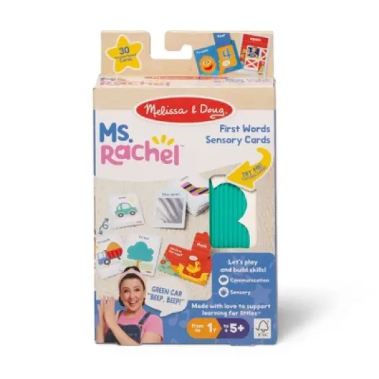 Melissa & Doug Ms. Rachel First Words Textured Sensory Flashcards Preschool Learning Toy: 30 Pieces for Memory and Emotional Skill Development image {2}