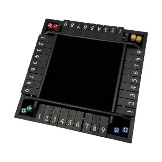 Front Porch Classics Shut the Box 4-way Play Board Game: Strategy & War Game, 1-4 Players, Math Education image {1}