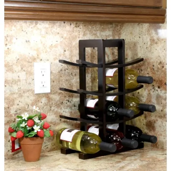 Oceanstar 12-Bottle Dark Espresso  Wine Rack image {6}