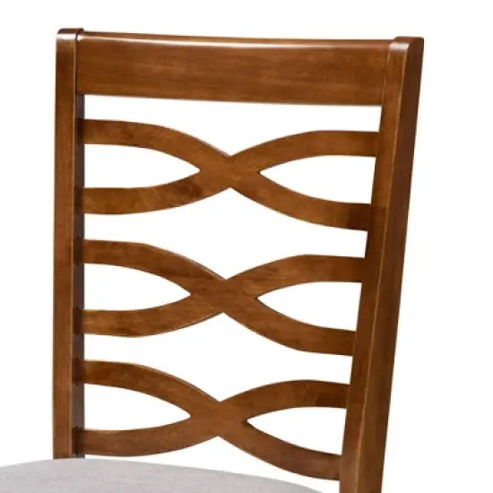 6pc Lanier Dining Set Gray/Walnut/Brown - Baxton Studio image {5}