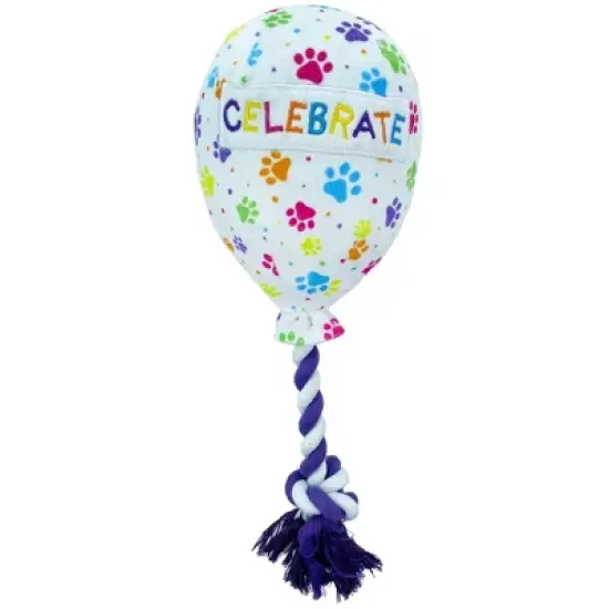 Multipet Plush Celebration Balloon with Rope Dog Toy - 12" image {3}