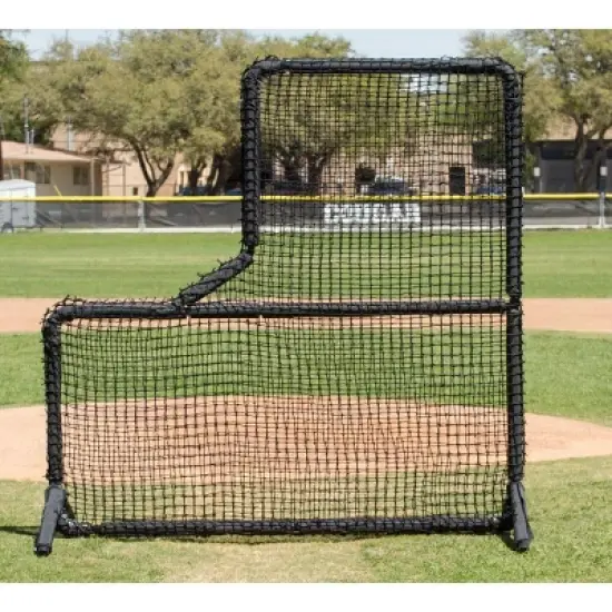 Team Express 7ft Pro Series Padded L Screen, Softball or Baseball Batting and Pitching Net image {1}