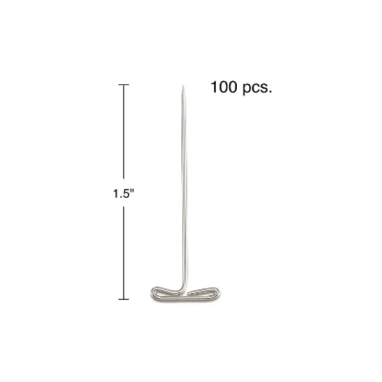 Staples 10819-CC Nickel Plated T-Pin 100/Pack 436448 image {1}