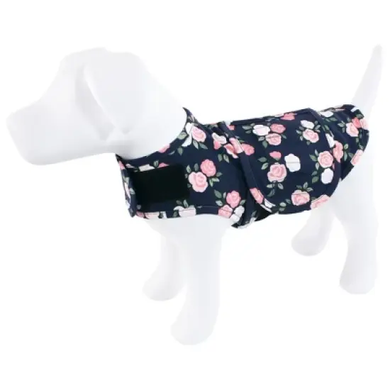 Luvable Friends Pet Thunder Anxiety Jacket, Navy Floral image {4}