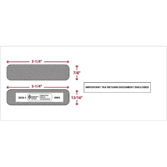 ComplyRight Moistenable Glue Security Tinted Double-Window Tax Envelopes 3 7/8" x 8.5" 50/Pack image {2}