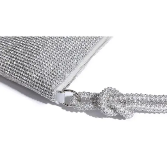 Rhinestone Purse for Women Evening Bag Glitter Sparkly Mini Handbags (Silver) image {2}