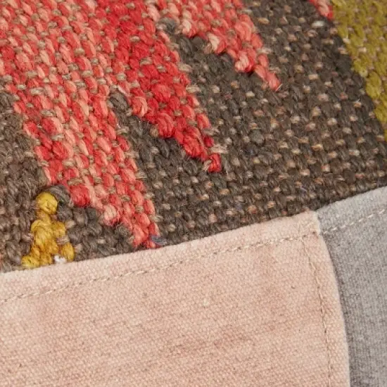 Cotton Pouf Featuring A Screenprinted Bicycle Illustration With Script - Olivia & May image {4}