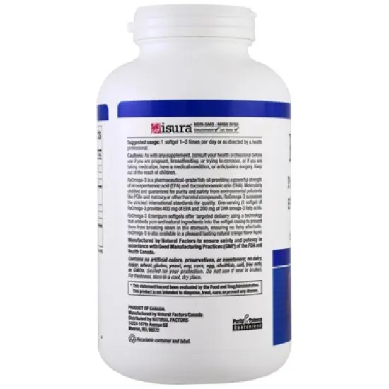 Natural Factors Rx Omega-3, 240 Softgels (630 mg per Softgel) image {2}