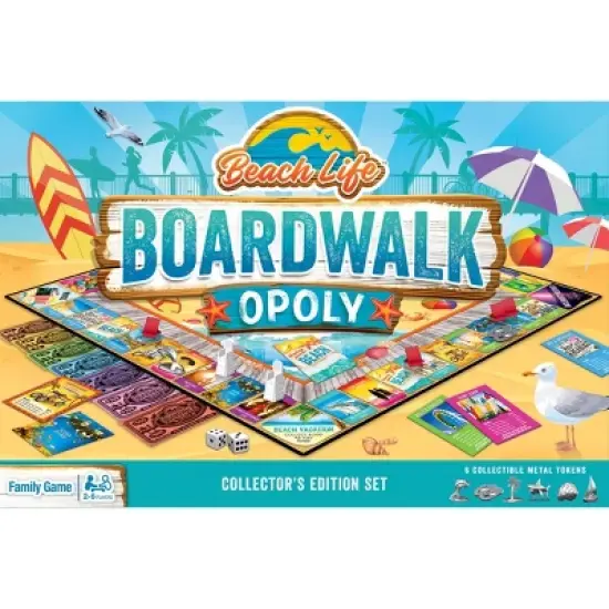 MasterPieces Opoly Family Board Games - Beach Life Boardwalk Opoly image {1}