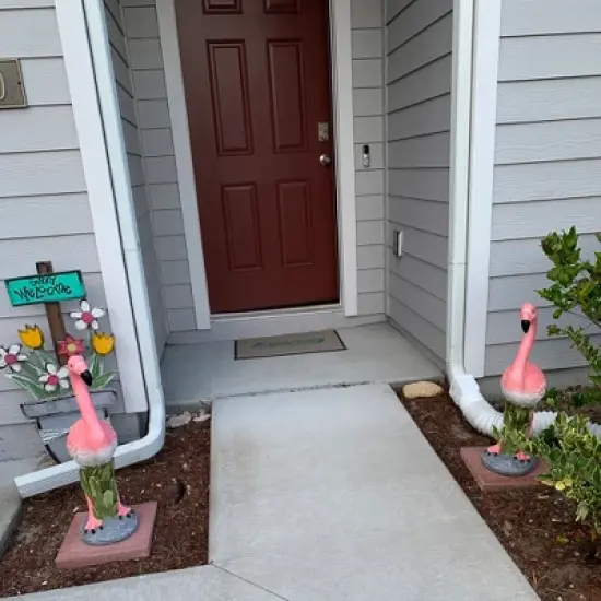 Northlight 25" Standing Pink Flamingo Outdoor Garden Statue image {2}