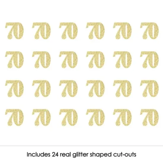 Big Dot of Happiness Gold Glitter 70 - No-Mess Real Gold Glitter Cut-Out Numbers - 70th Birthday Party Confetti - Set of 24 image {1}