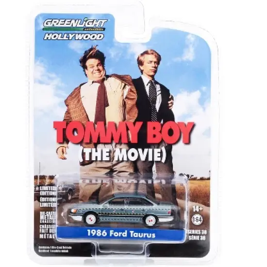 1986 Ford Taurus Blue Met. "Zalinsky Auto Parts" Crash Test Vehicle "Tommy Boy" 1995 Movie 1/64 Diecast Model Car by Greenlight image {2}