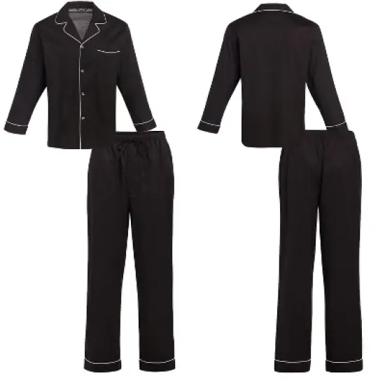 Men's Soft Plush Fleece Pajama Lounge Set, Warm Long Sleeve Shirt and Pants, PJ image {3}