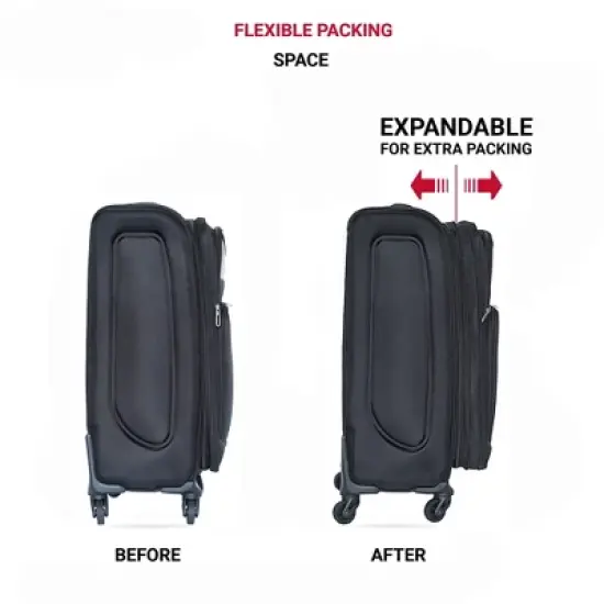 Gulches (20+24) Two-piece suitcase suitcase set Oxford trolley case without password lock universal wheel BLACK image {4}