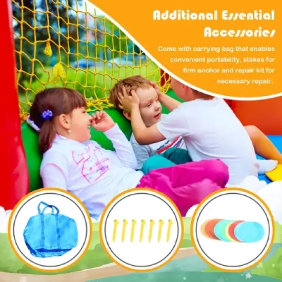 Costway Inflatable Bouncer Snow House Jump ClimbingSlide Ball Pit w/ tunnel & Blower image {6}