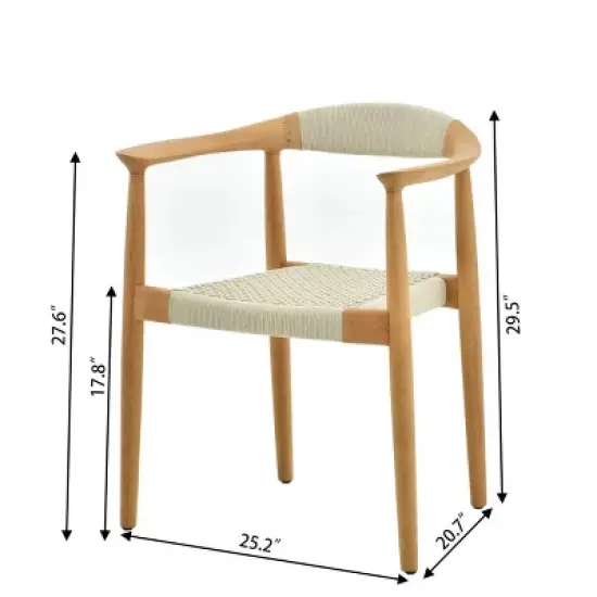 Circular Planked Wood Outdoor Dining Set 4 Ergonomic Woven Armchairs with Radial Pedestal Base image {4}
