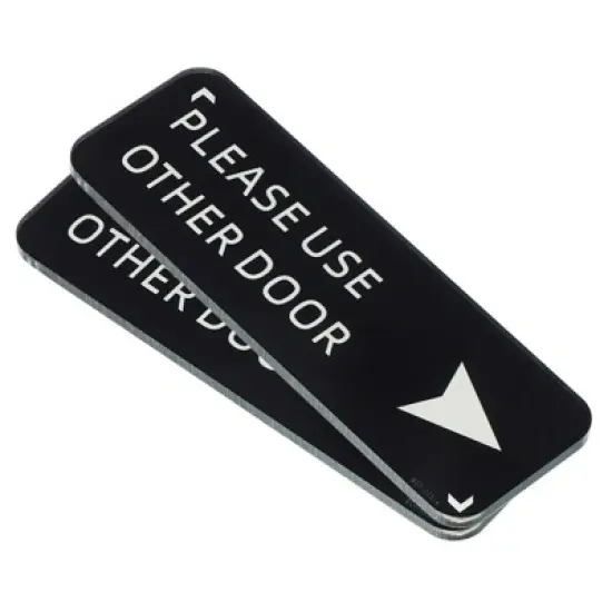 Unique Bargains Self-Adhesive Office Business Please Use Other Door Right Arrow Sign image {7}