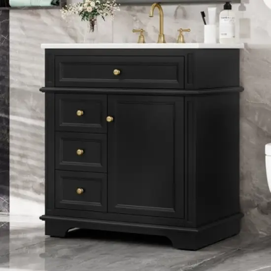 Dexmalle 30" Bathroom Vanity with Multi Storage image {1}