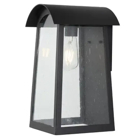 Adalai 8" Outdoor Sconce - PLT4027 - Black - Safavieh image {1}