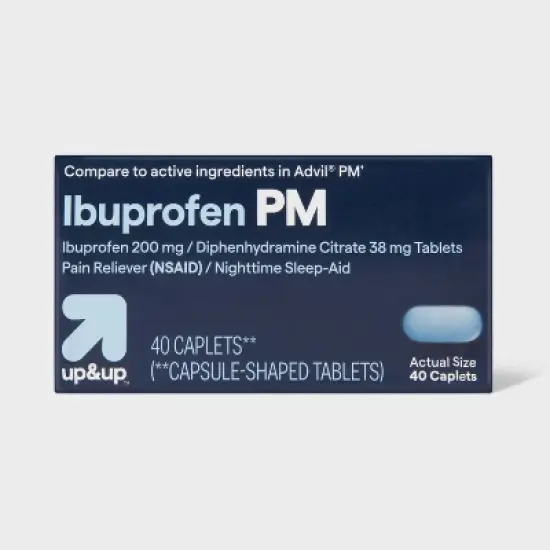 Ibuprofen (NSAID) PM Extra Strength Pain Reliever/Nighttime Sleep-Aid Caplets - up&up&trade; image {5}