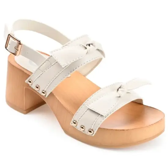 Journee Collection Womens Tia Double Bow Accent Clog Sandals image {12}