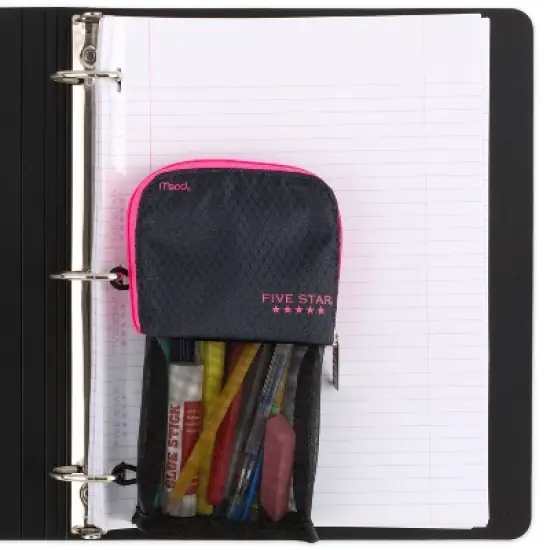 Mead Five Star Stand and Store Pencil Pouch (Colors May Vary): Zipper Closure, Multicolored, Polyester & Fabric, 8"x4.5" image {13}