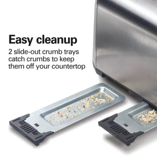 Hamilton Beach 4 Slice Toaster Brushed Stainless Steel - 24714: Automatic Shut-Off, 1500W, Double Toaster, Silver image {5}