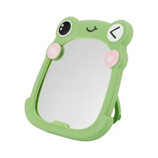 Unique Bargains Foldable Cartoon Frogs Desktop Cosmetic Mirror 1 Pc image {3}