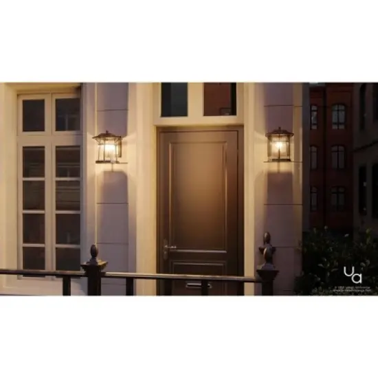 Urban Ambiance Luxury Rustic Outdoor Wall Light,  11.25"H x 8.5"W,  Coffee Bronze Finish, UHP1071 image {2}