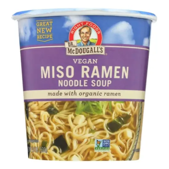 Dr. McDougall's Vegan Miso Ramen Noodle Soup Cup - Case of 6/1.9 oz image {1}