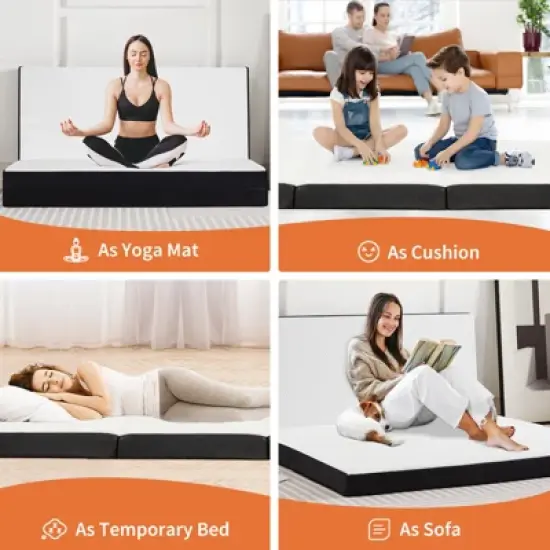 MAYEERTY Mattress - Twin Size Tri Folding Memory Foam Mattress image {6}