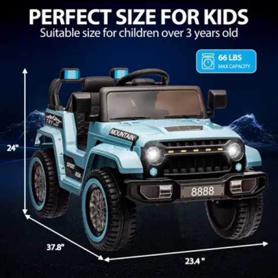 12V Kids Ride On Truck Car, Battery Powered Electric Vehicles with Remote Control image {5}