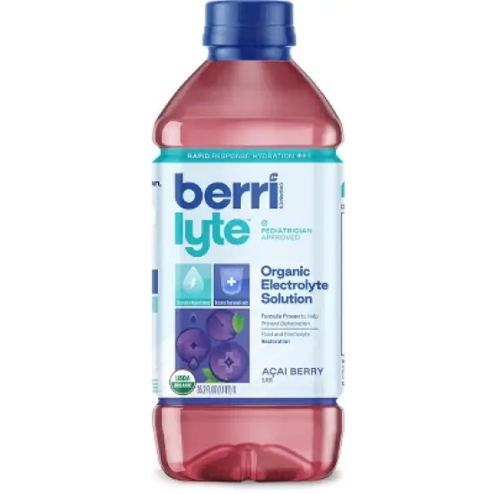 Berri Lyte Organic Plant-Based Electrolyte Drink Solution - Acai Berry - 33.81 fl oz image {4}