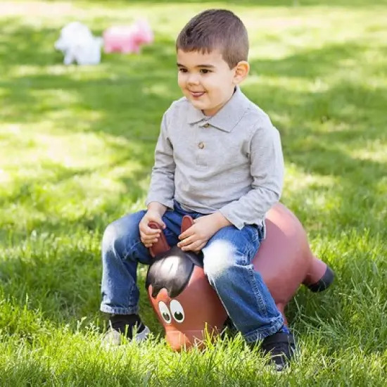 Farm Hoppers Inflatable Bouncing Brown Horse image {2}
