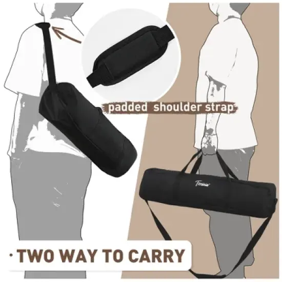 Tirrinia 26" x 26" Folding Indoor Outdoor Portable Natural Bamboo Picnic Table with Carrying Bag & Free Picnic Pad, Outdoor Portable All-Purpose Table image {2}