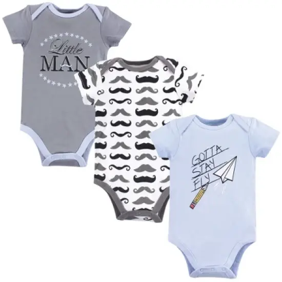 Hudson Baby Infant Boy Cotton Bodysuits 3pk, Gotta Stay Fly image {1}