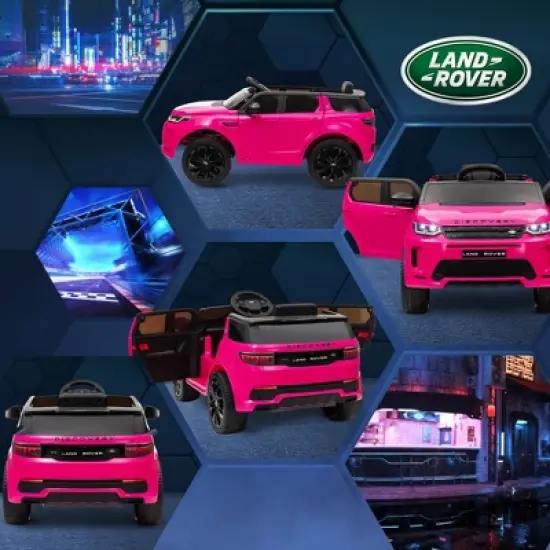 Qaba Land Rover Discovery Sport Licensed 12V Kids Ride on Car, Battery Powered Toy Car w/ Remote Control Soft Start, LED Lights, Music Horn, Pink image {5}