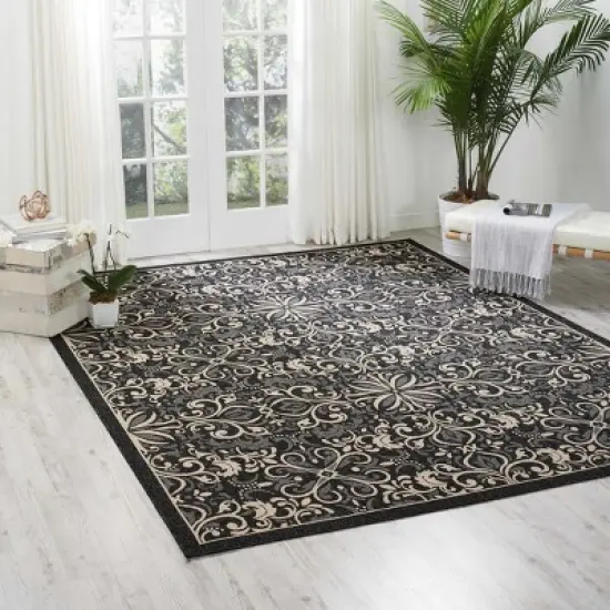 Nourison Caribbean CRB12 Charcoal Indoor/Outdoor Area Rug image {3}