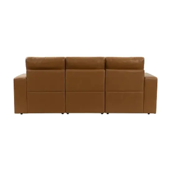 Javier Genuine Leather Upholstered Sofa Set 87" wide Sofa with Removable Back Cushions and Hidden Interior Storage | ARTFUL LIVING DESIGN image {4}