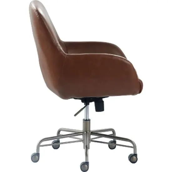 Forester Leather Office Chair Cognac Brown - Finch image {2}