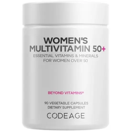 Codeage Women&rsquo;s Multivitamin 50+ supplement - Essential Vitamins for Women Over 50, Minerals, CoQ10, Hyaluronic Acid, Probiotics, 90 Capsules image {12}