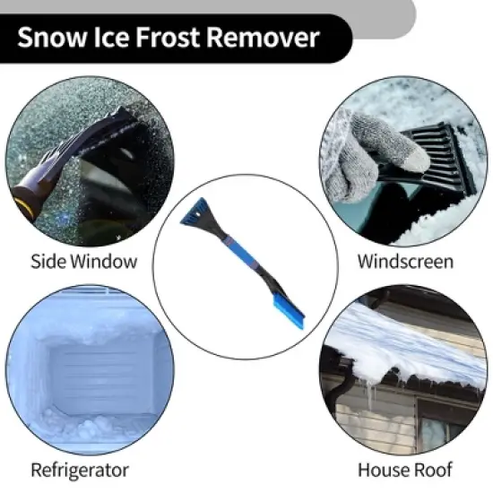 Unique Bargains Universal Car Ice Scraper Brush with Broom SUV Snow Frost Remover for Car Truck Plastic image {2}