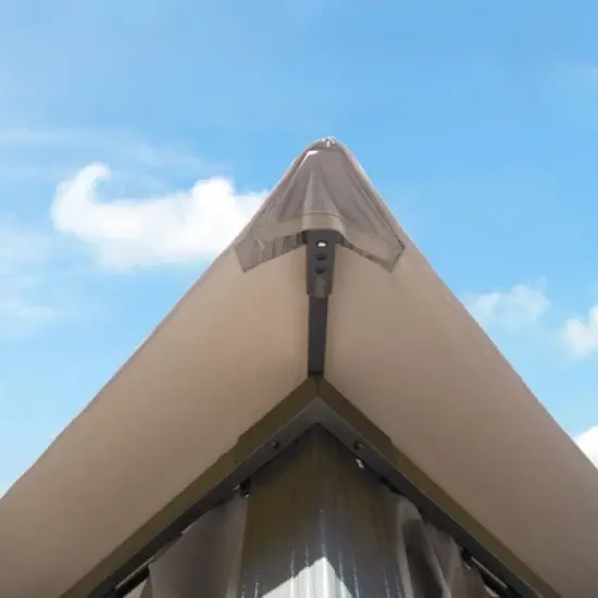 DSVIMOY Outdoor Gazebo with Double Roofs, Gazebo Canopy Tent for Deck Backyard Garden, Gray, 168"*120"*105.6" image {4}