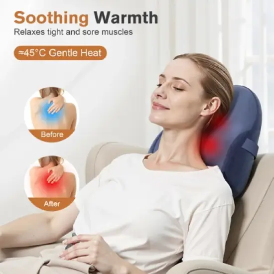 SKONYON 3D Shiatsu Back Massager with Heat &ndash; Deep Tissue Massage for Neck, Shoulder, Leg, Upper & Lower Back Pain Relief image {1}