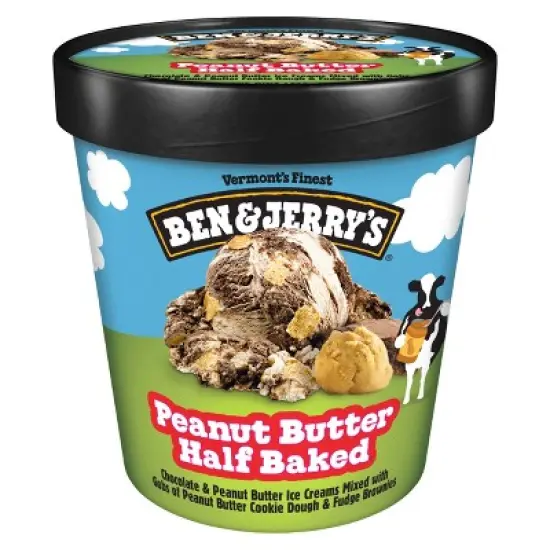Ben & Jerry's Peanut Butter Half Baked Chocolate & Peanut Butter Ice Cream - 1pt image {6}