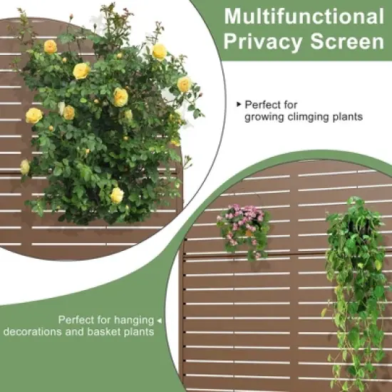 1-Piece Classic White Arched Galvanized Sheet Screen with Blinds, Outdoor Privacy Screen image {2}