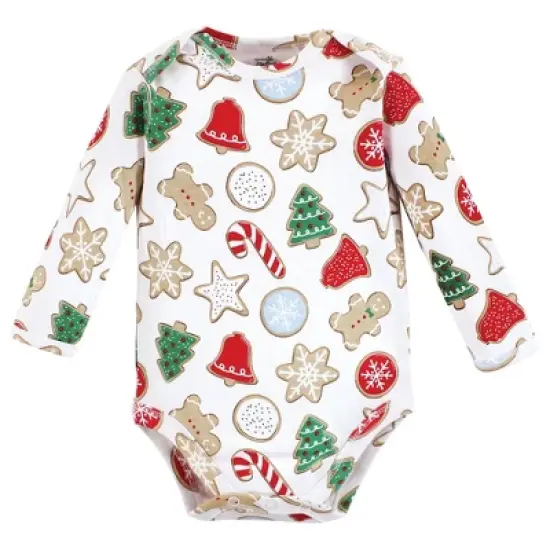 Touched by Nature Unisex Baby Organic Cotton Long-Sleeve Bodysuits, Christmas Cookies image {4}