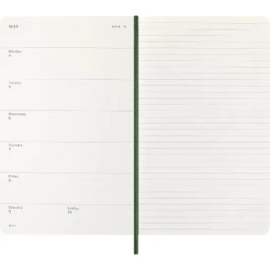 Moleskine 5"x8.25" 2026 12 Months Weekly Notebook Large Myrtle Green Soft image {3}