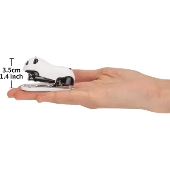 HTUTWOO Mini Cute Panda Desktop Stapler, Office Stapler, 12 Sheet Capacity, Includes Built-in Staple Remover & 1000PCS No.10 Staples image {3}